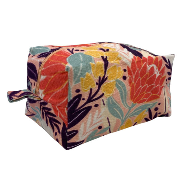 Dopp Pouch - Large in Peach Protea