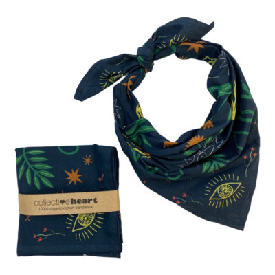 Luxe Organic Cotton Bandanna in Down to Earth (black)