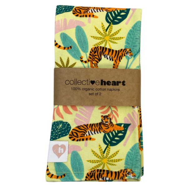 Organic Cotton Napkins - Tropical Tigers - Set of 2 - Image 4