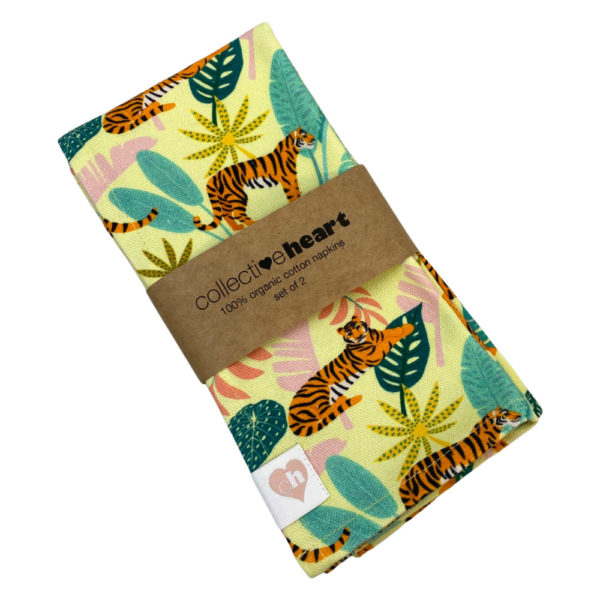 Organic Cotton Napkins - Tropical Tigers - Set of 2