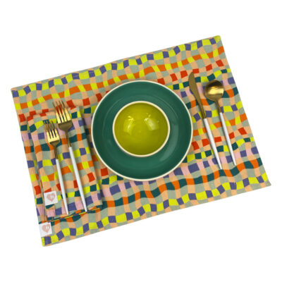 Organic Cotton Placemats - Groovy Grid - Set of 2